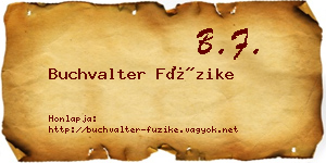 Buchvalter Füzike névjegykártya